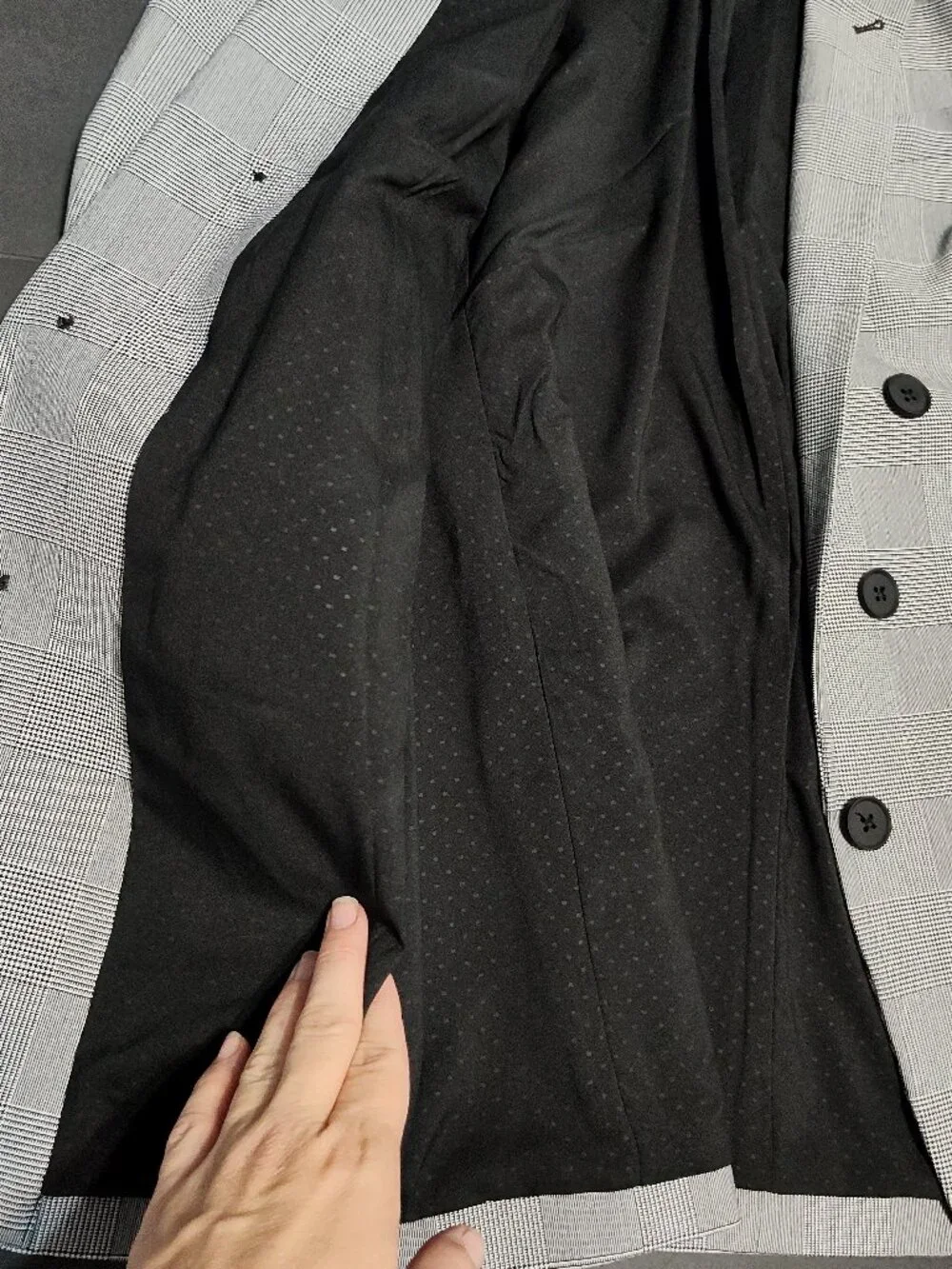 Express Men’s Women's Unisex Gray Glen Plaid Double-Breasted Suit Blazer,Size M
